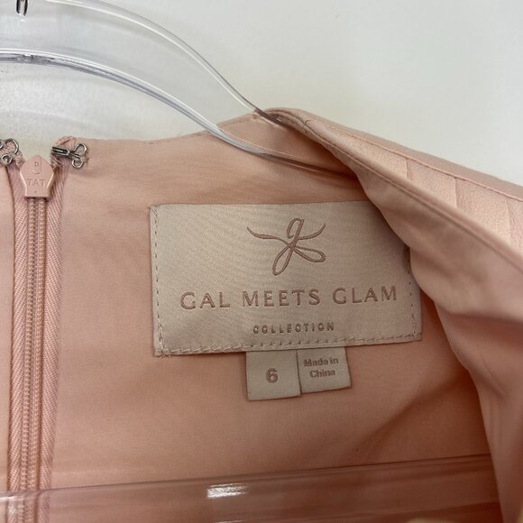 Gal Meets Glam Debbie Satin Dress Women’s Size 6 Pink - Picture 3 of 11